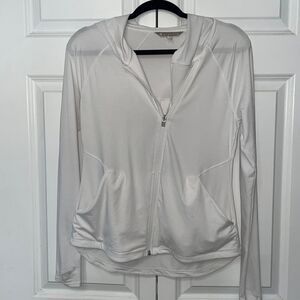 Athleta white zip up hoodie